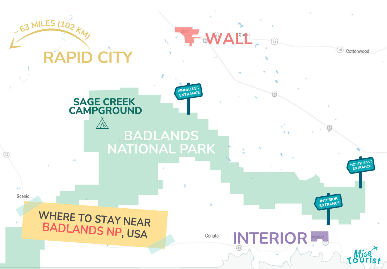 Badlands National Park map