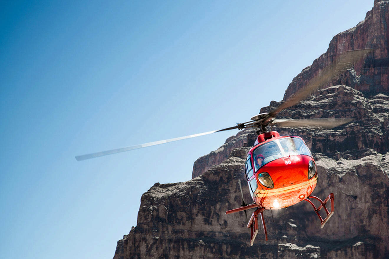 helicopter flying over the grand canyon