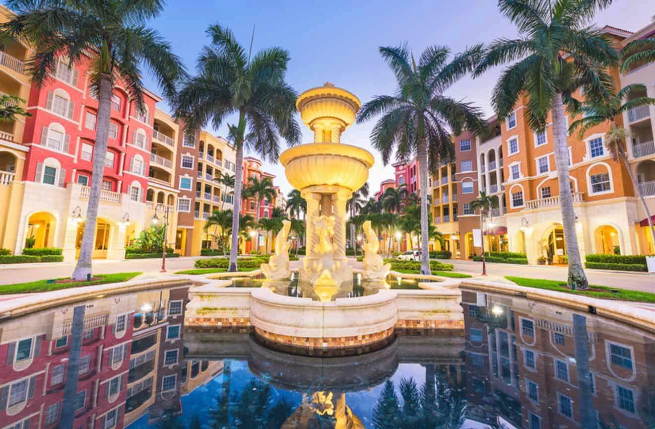 image of a fountain in Naples, Florida