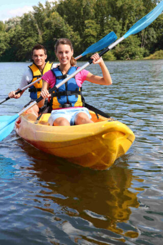 people kayaking 