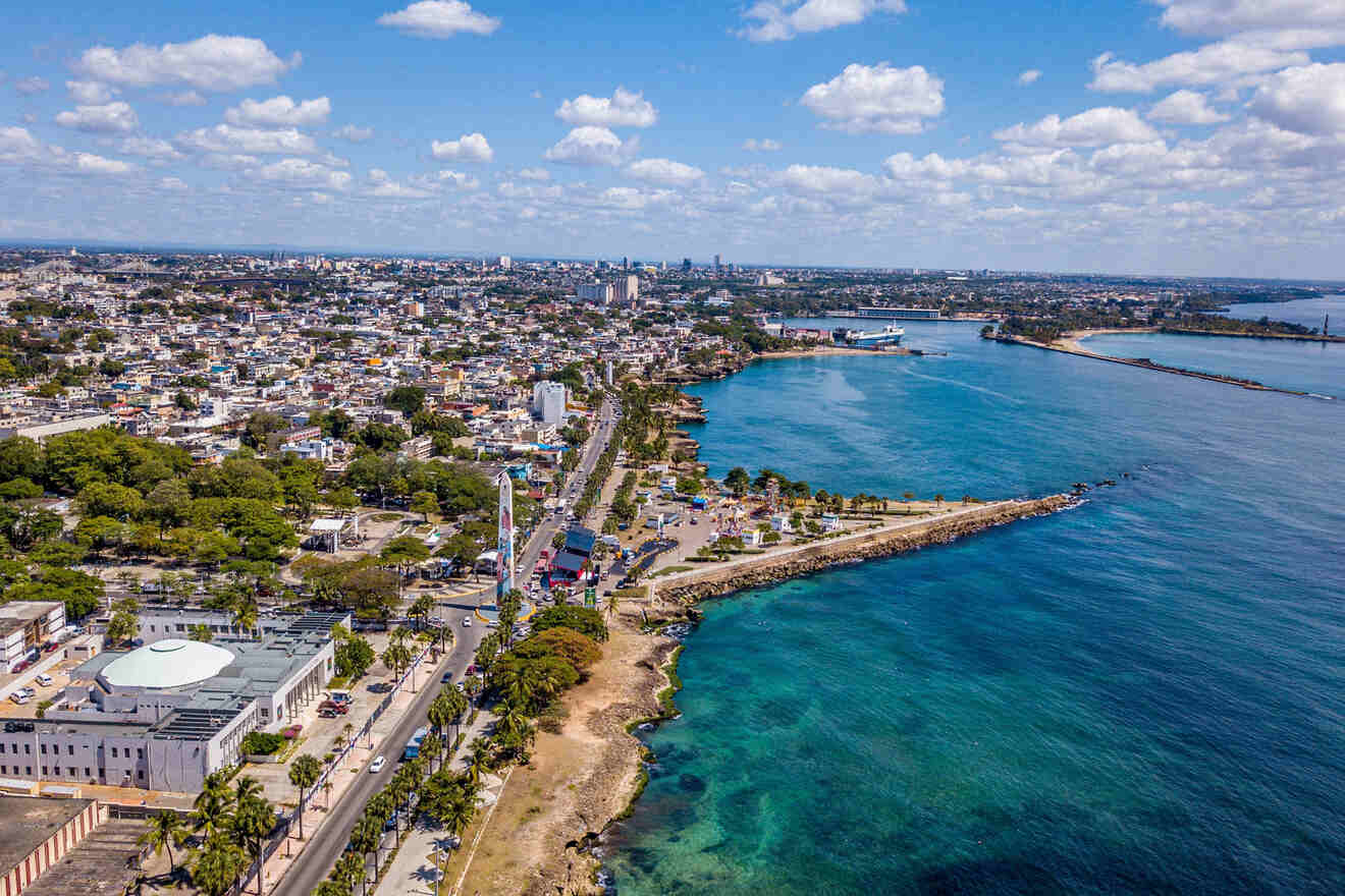 Aerial view over Santo Domingo, Dominican Republic