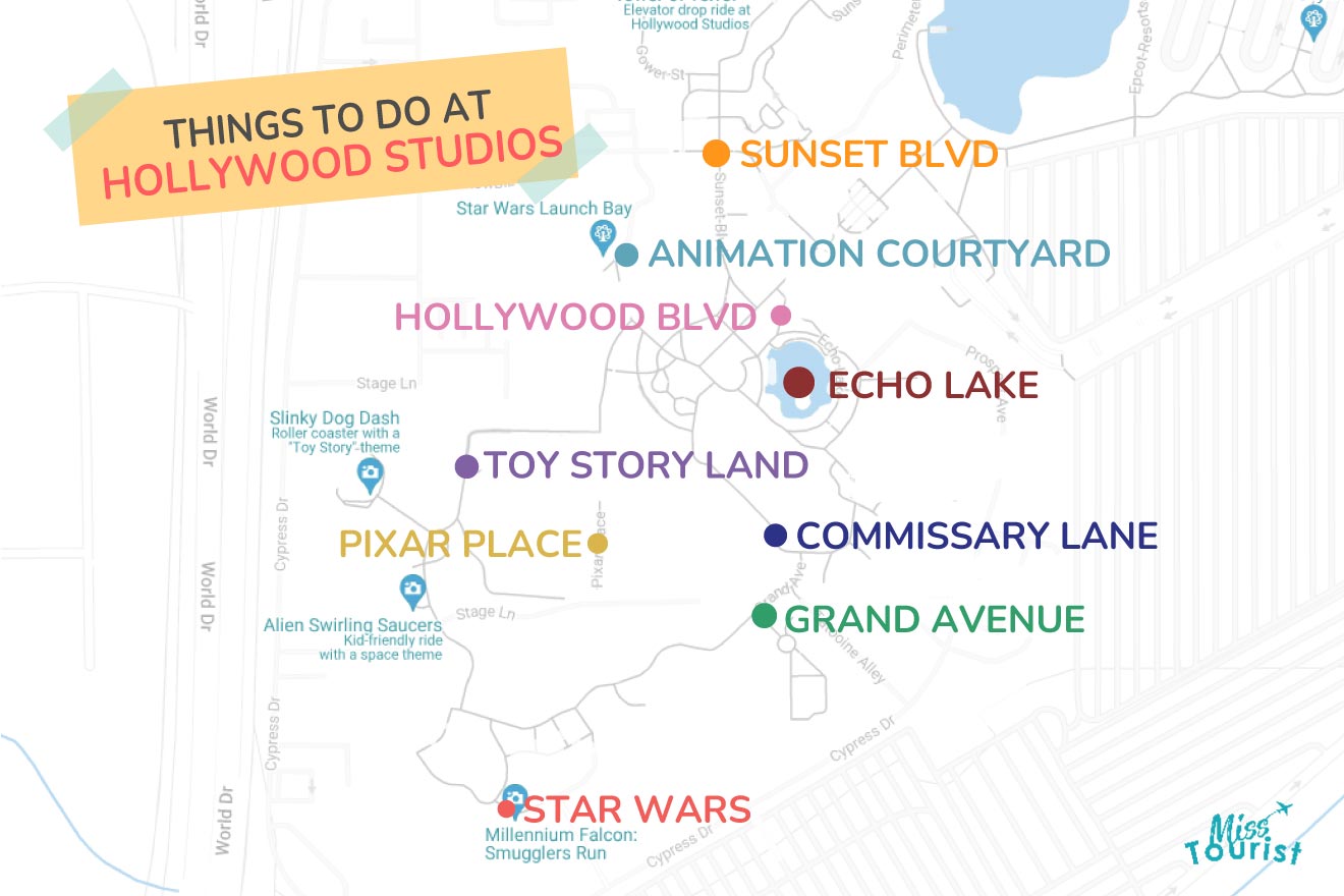 walt disney world hollywood studios map