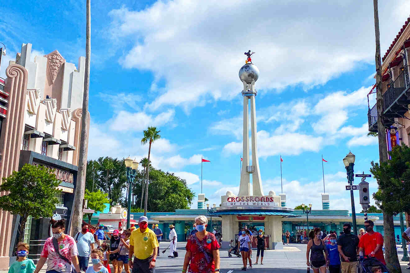 image of the Crossroads of the world at Hollywood Studios