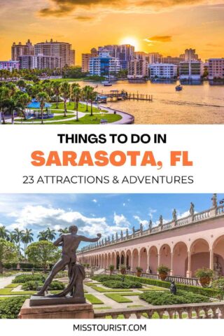 various street views and buildings in Sarasota