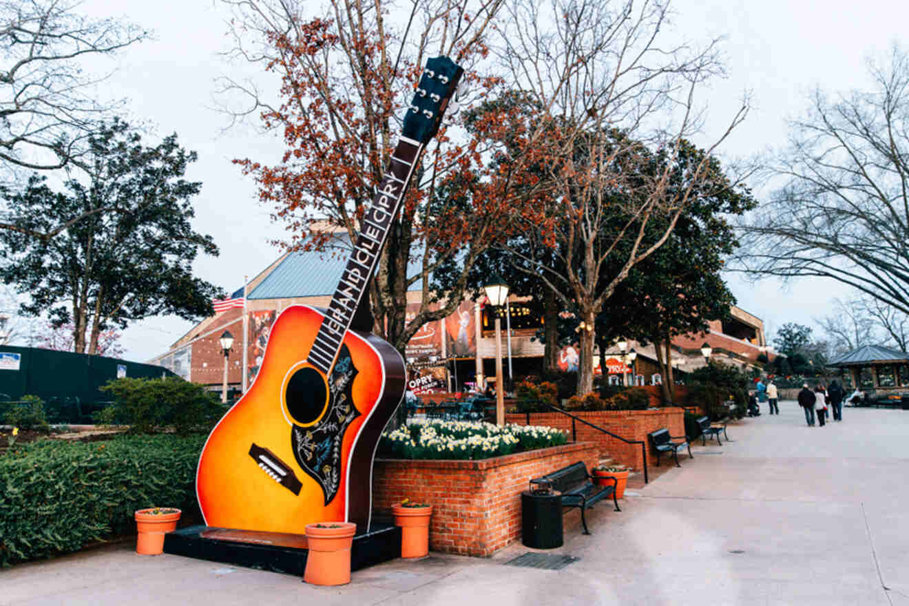 View of Grand Ole Opry live music venue with a guitar