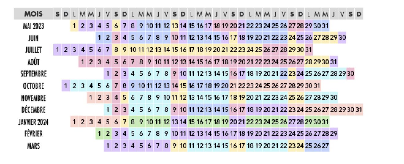 days by color Disneyland paris price difference