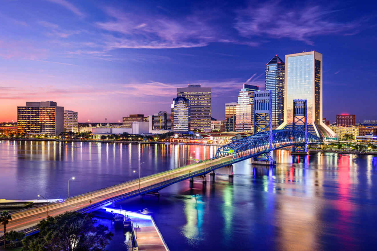 View of Jacksonville at sunset