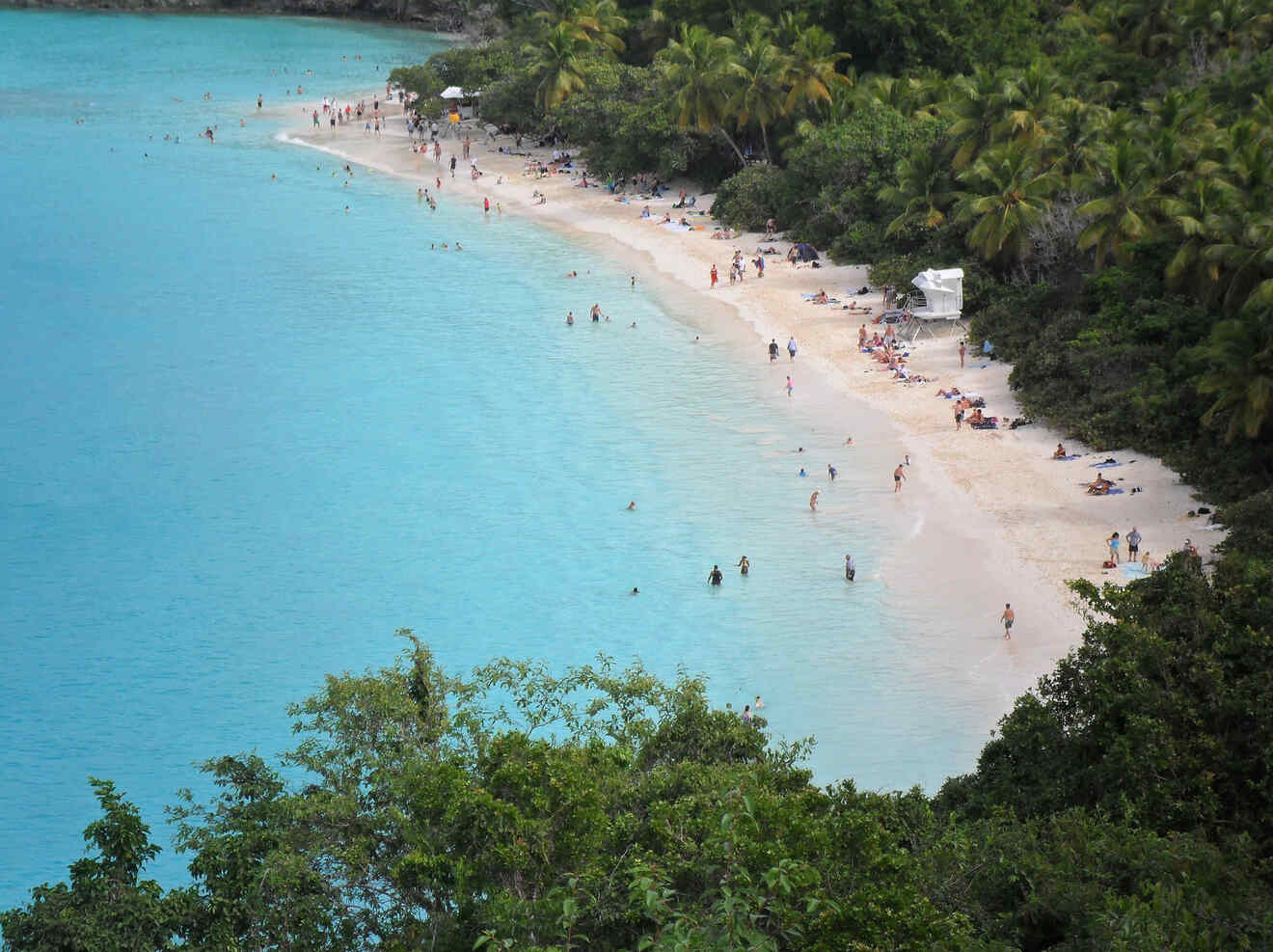 Aerial view of Trunk Bay