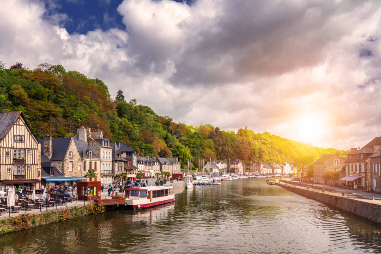 Sunset in a city in Normandy