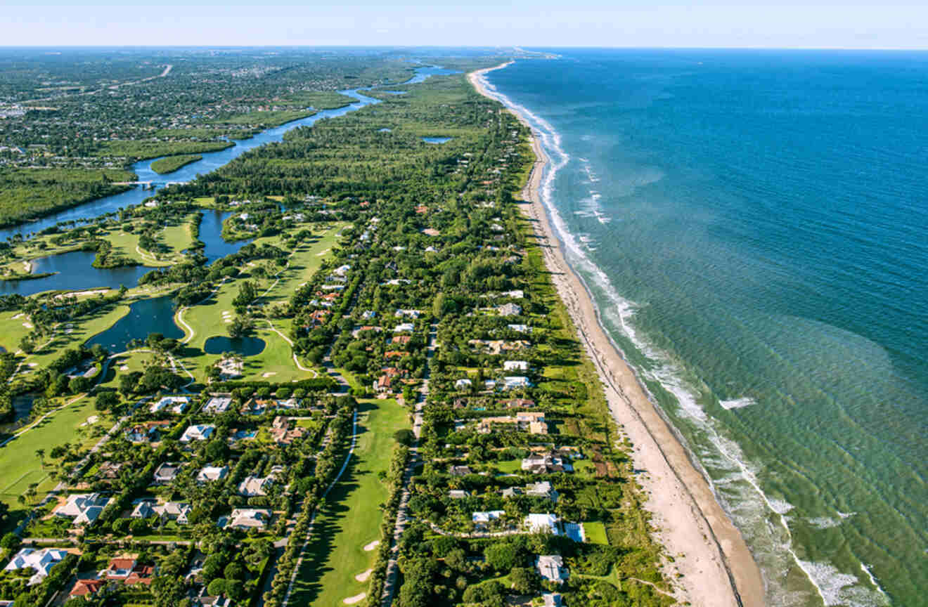 Aerial view over Hobe Sound