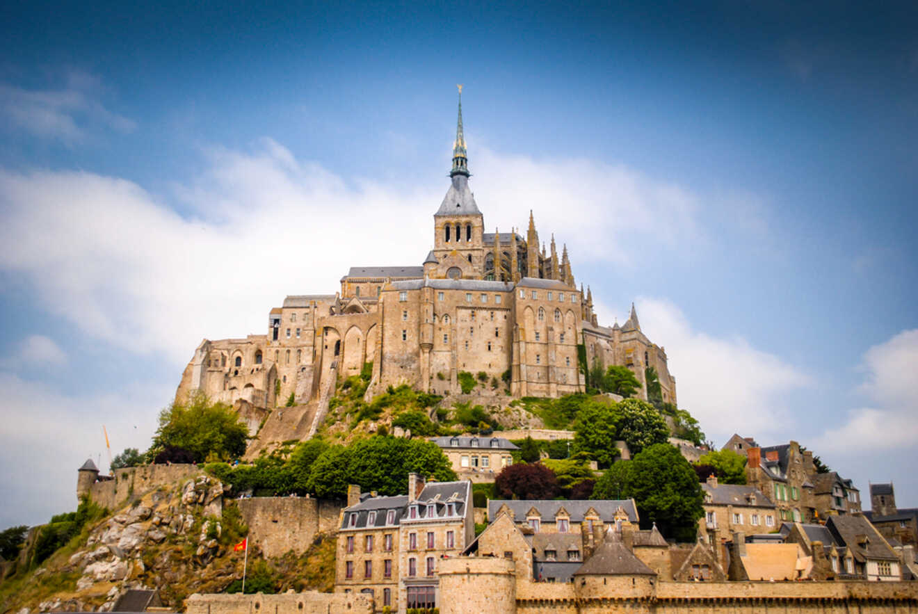 View of the castle on Mont St Michel