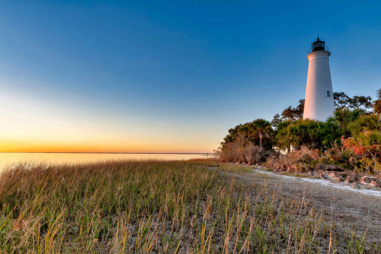 St. Marks Lighthouse view at sunset