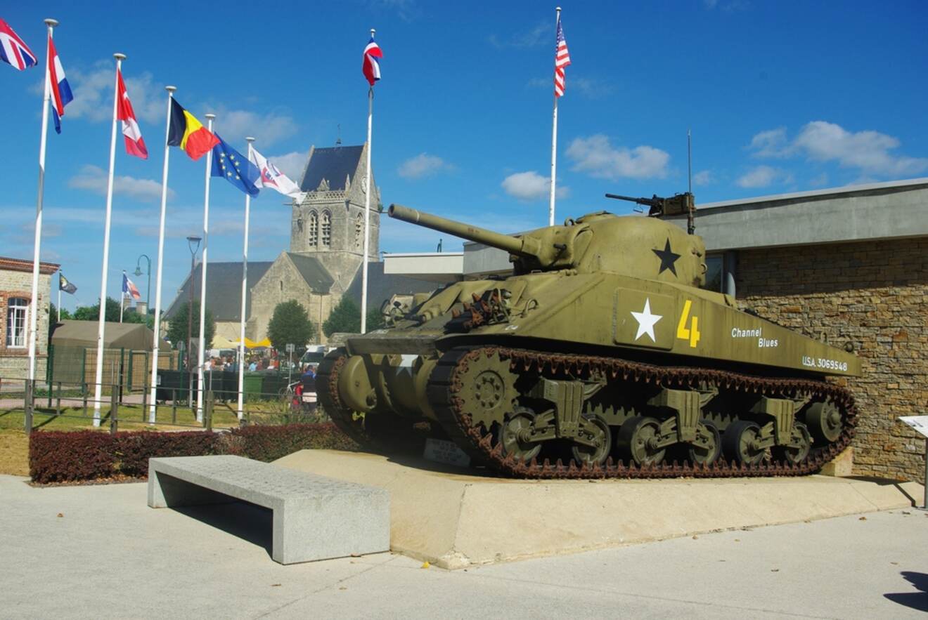 A tank at the Airborne museum