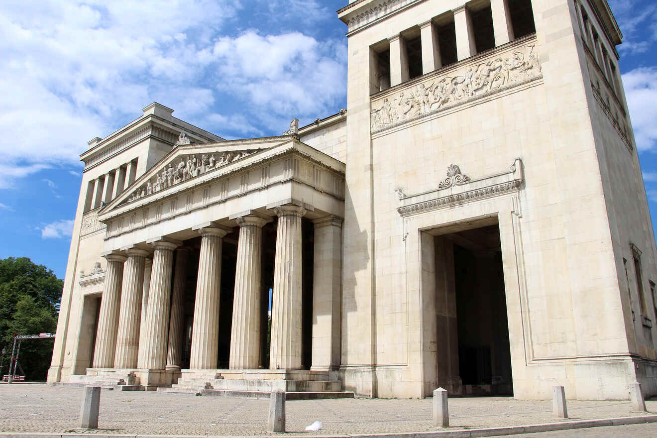 a large building with columns