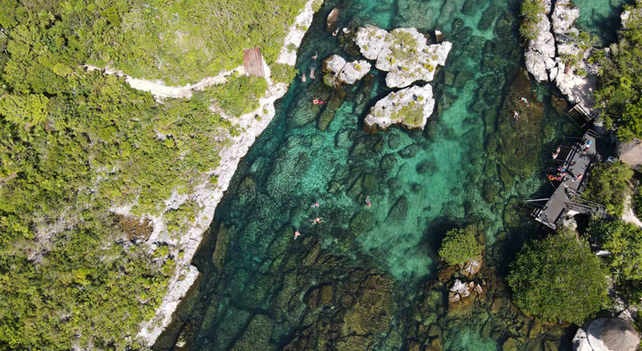 Aerial view of Yal Ku Lagoon