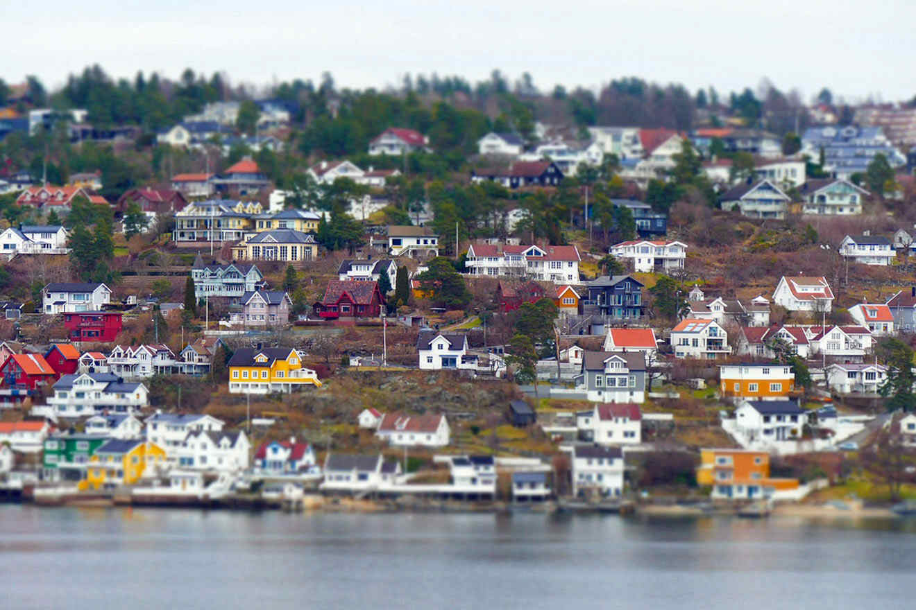 colorful homes in Oslo 
