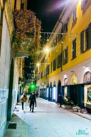 View of Corso Garibaldi at night at Christmas