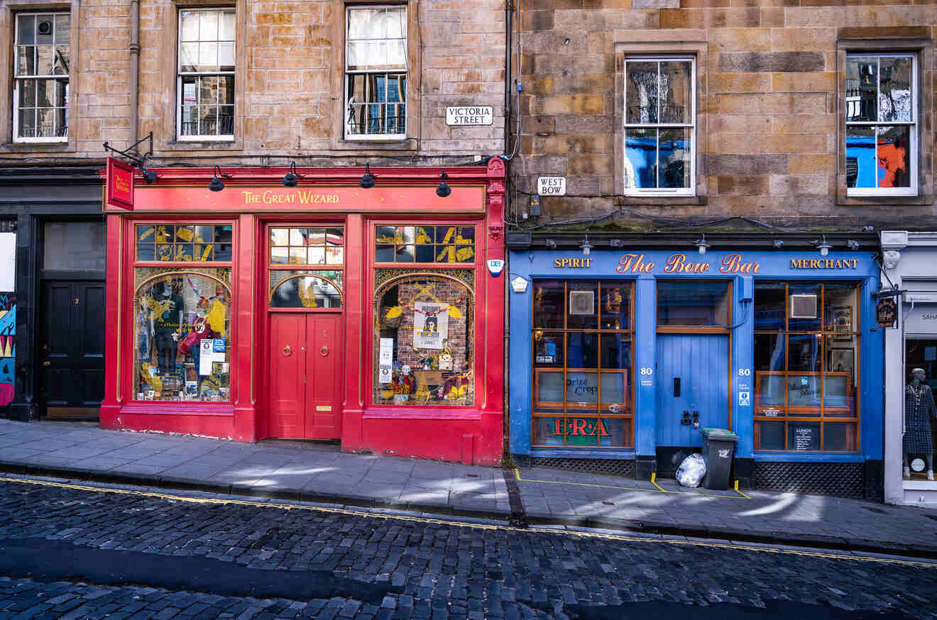 Shops on Victoria street in the West Bow area