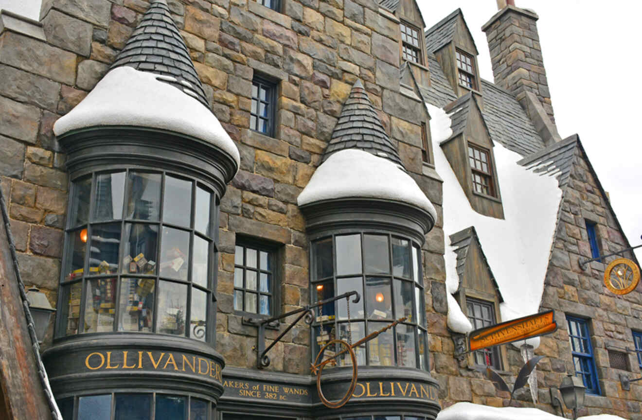 Window display of Ollivanders Wand Shop