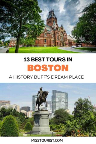 collage with popular places around Boston