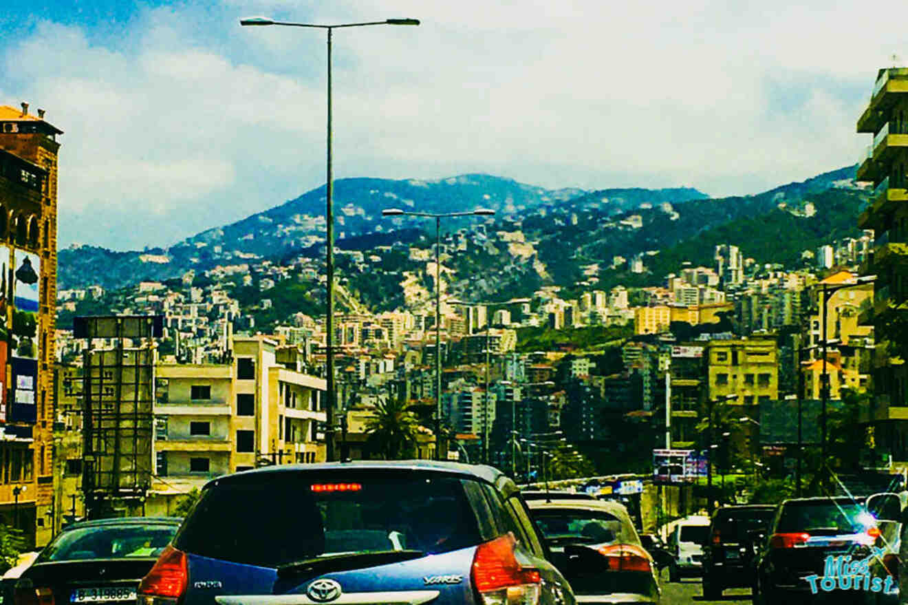 highway going into the mountains from Beirut
