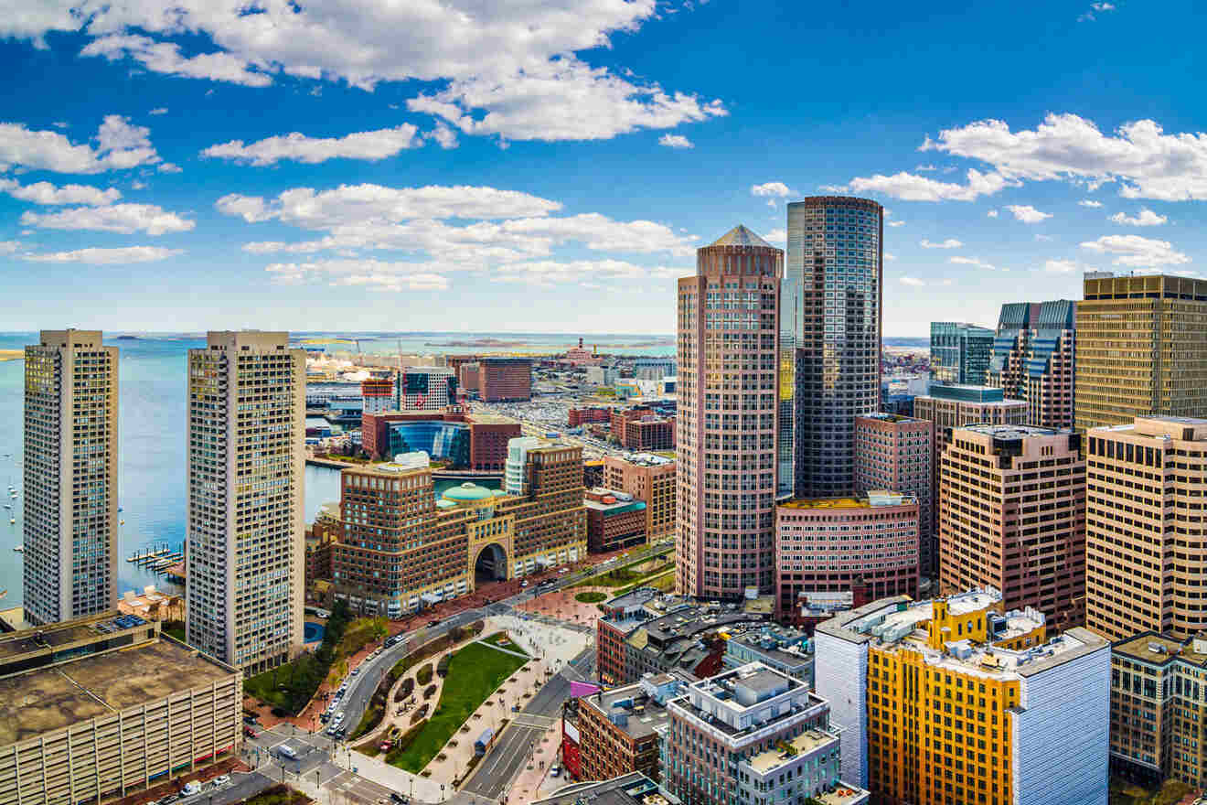 aerial view of Boston Massachusetts