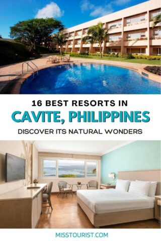 collage with images from resorts in Cavite