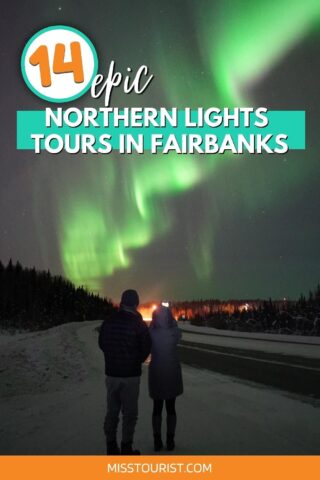 A couple looking at Northern Lights