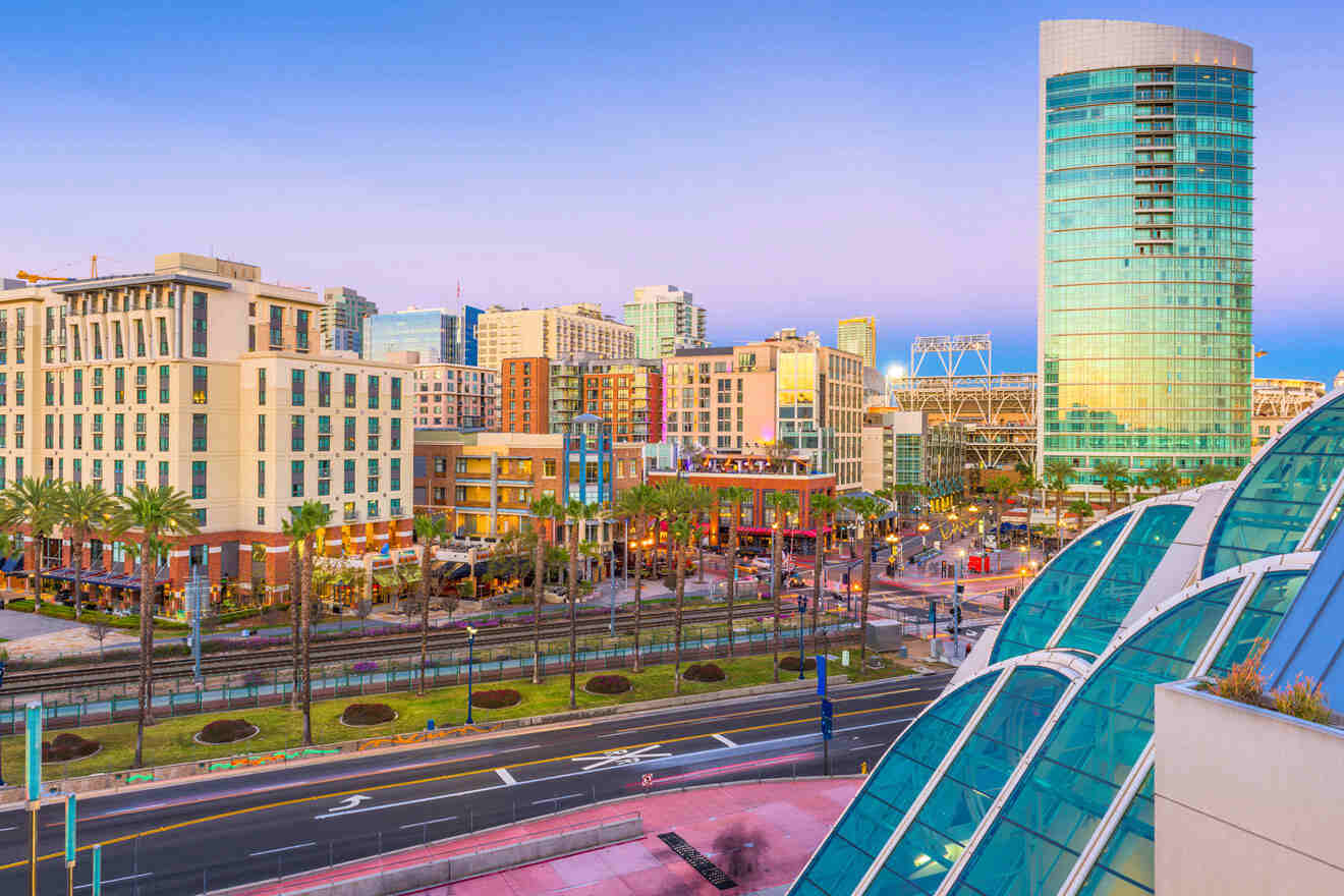 Gaslamp San Diego view at sunset