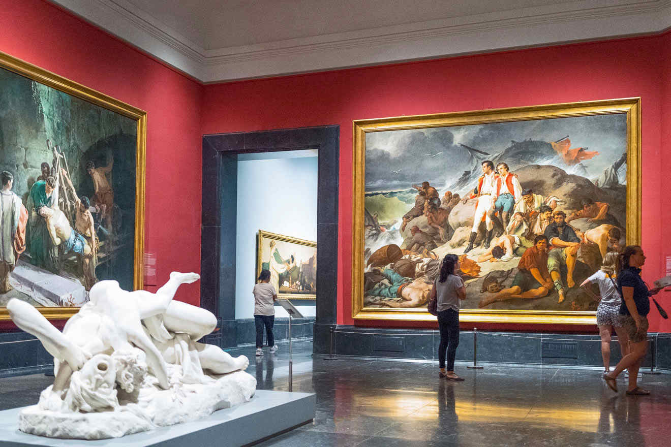 Prado Museum art and people watching them 