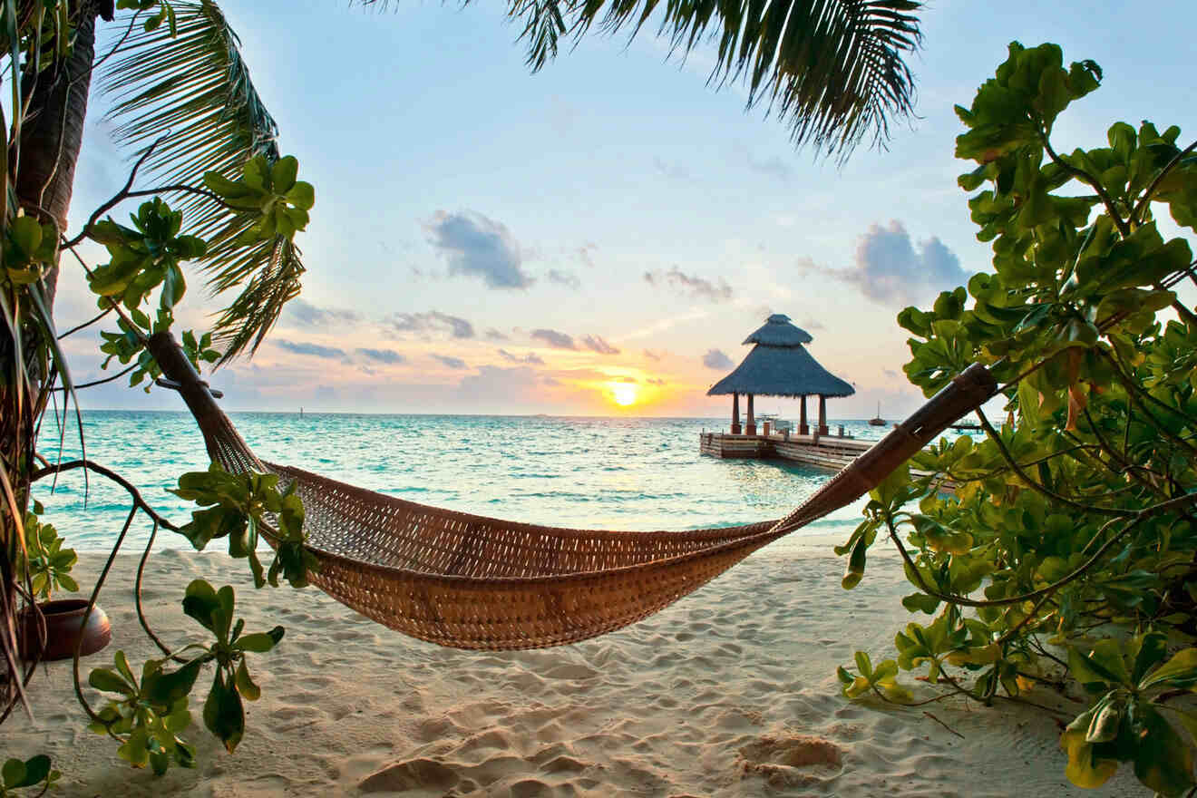 Hammock and sunset Maldives