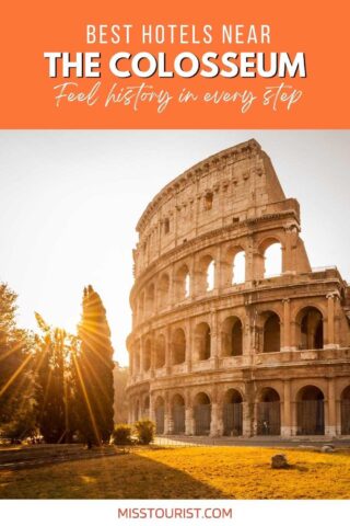 View of the Colosseum at sunset