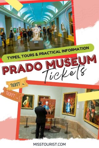 collage with images from Prado Museum in Madrid