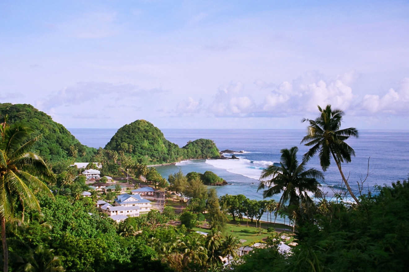 aerial view over resorts in American Samoa