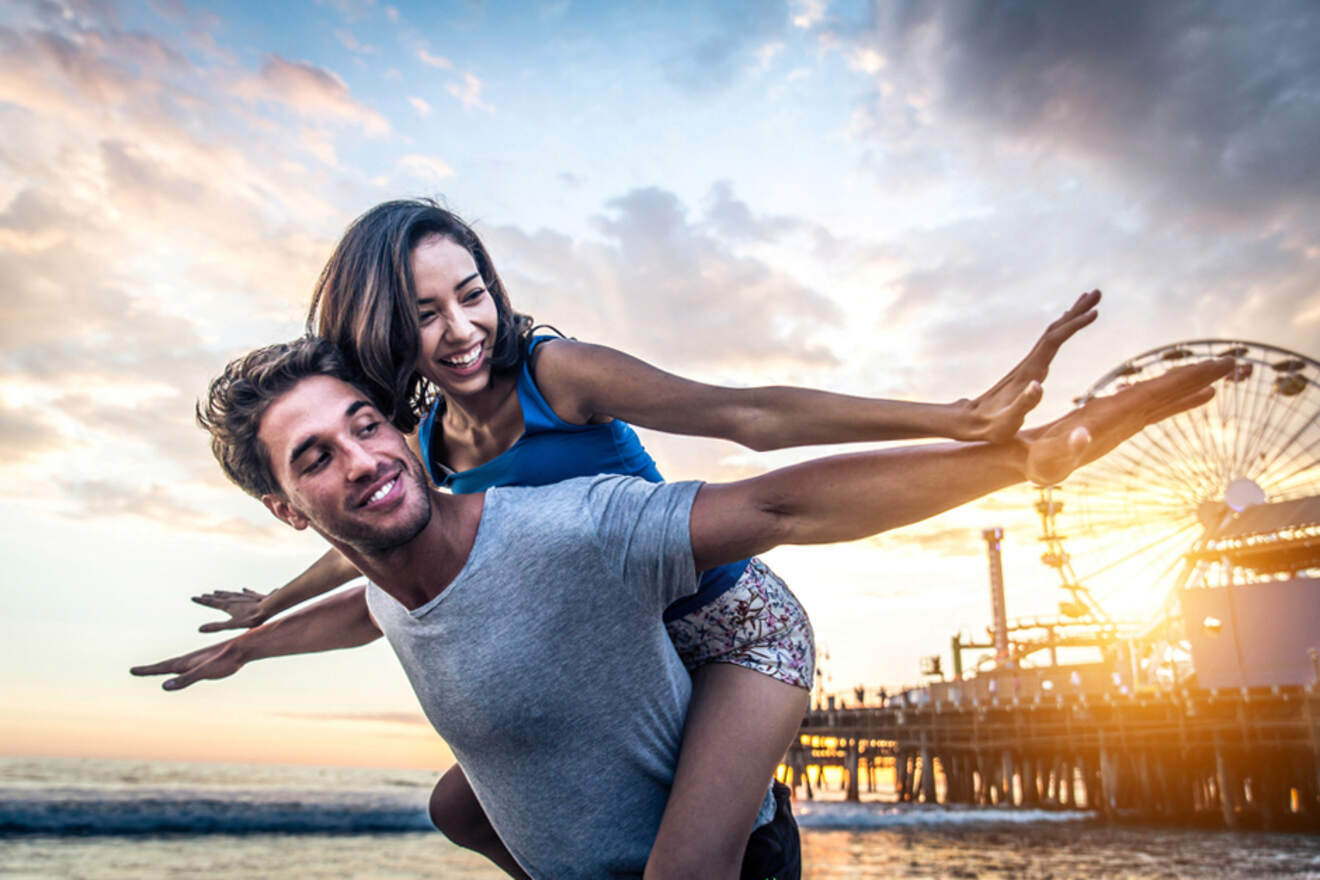 couple having fun on the beach