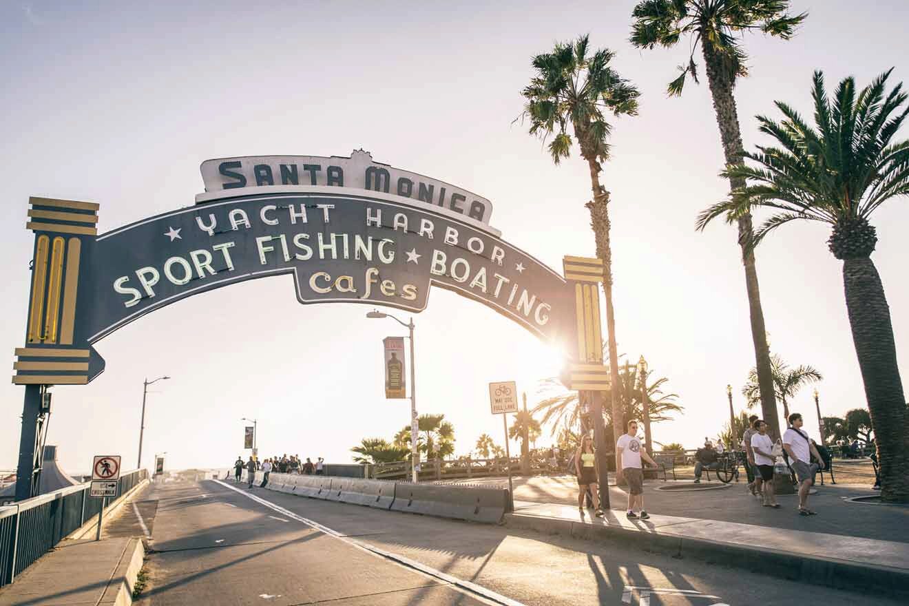 a street sign that says Santa Monica yacht harbor