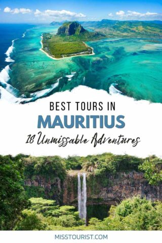 collage with various landscapes in Mauritius