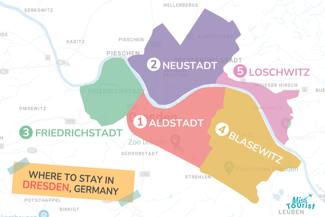 Where to stay in Dresden MAP