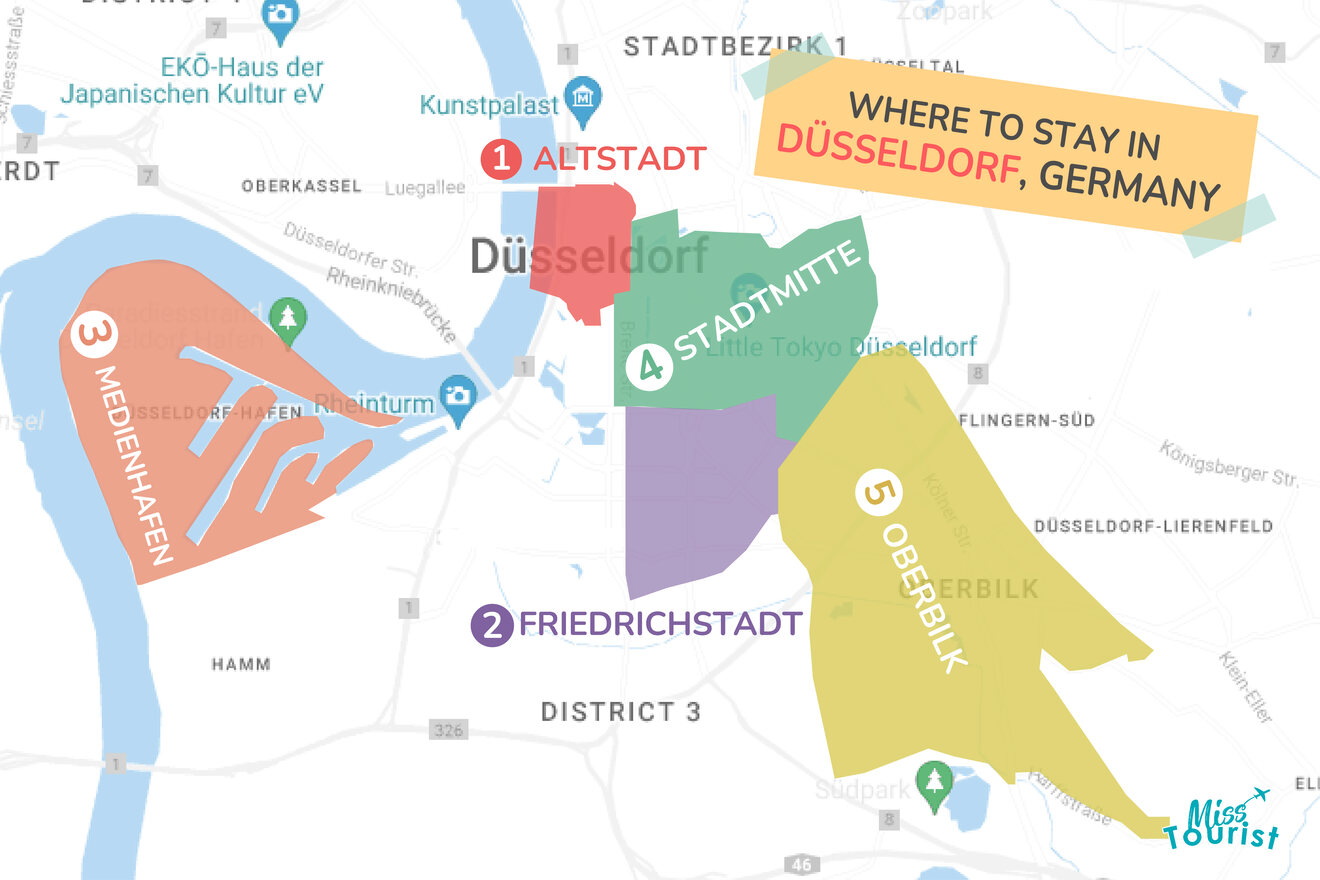 Where to stay in Dusseldorf MAP