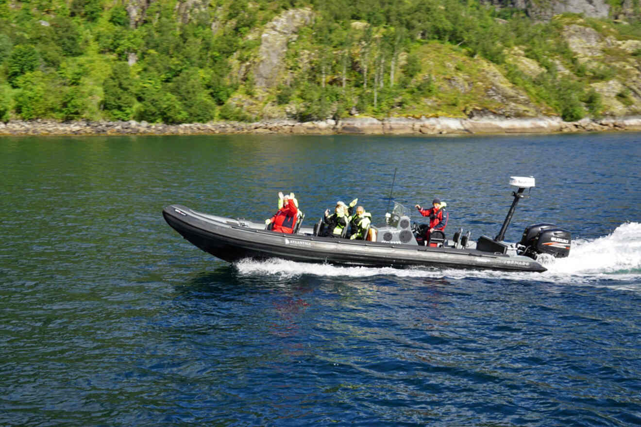 people on a speedboat