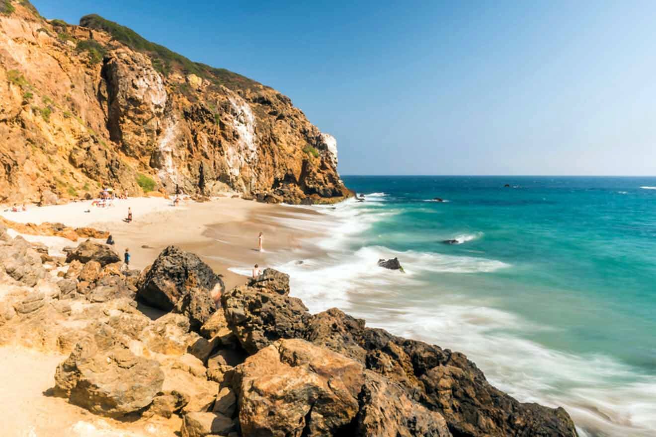 ZUMA BEACH, CALIFORNIA, USA - People on Zuma beach, public beach