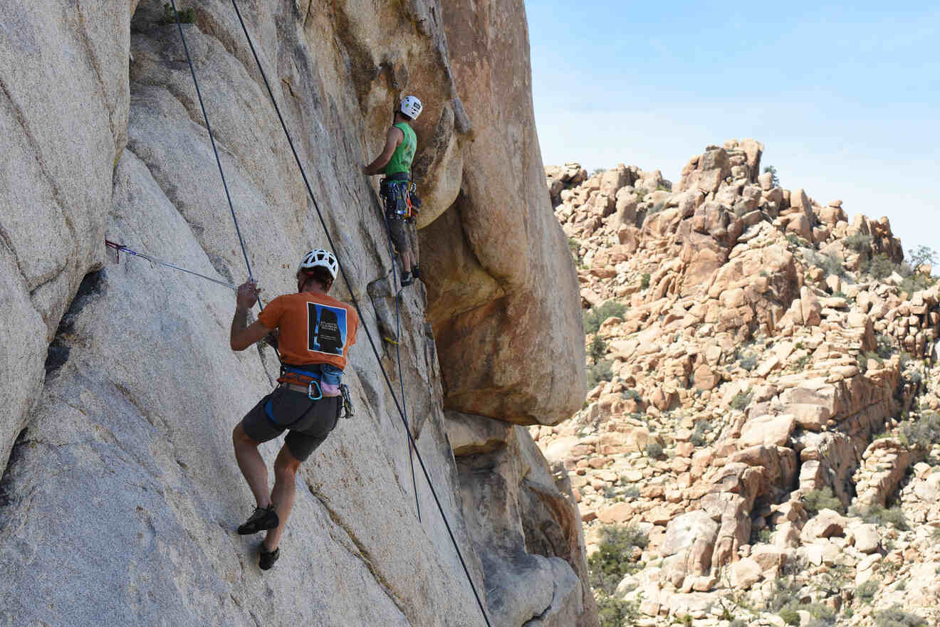 People climbing rocks