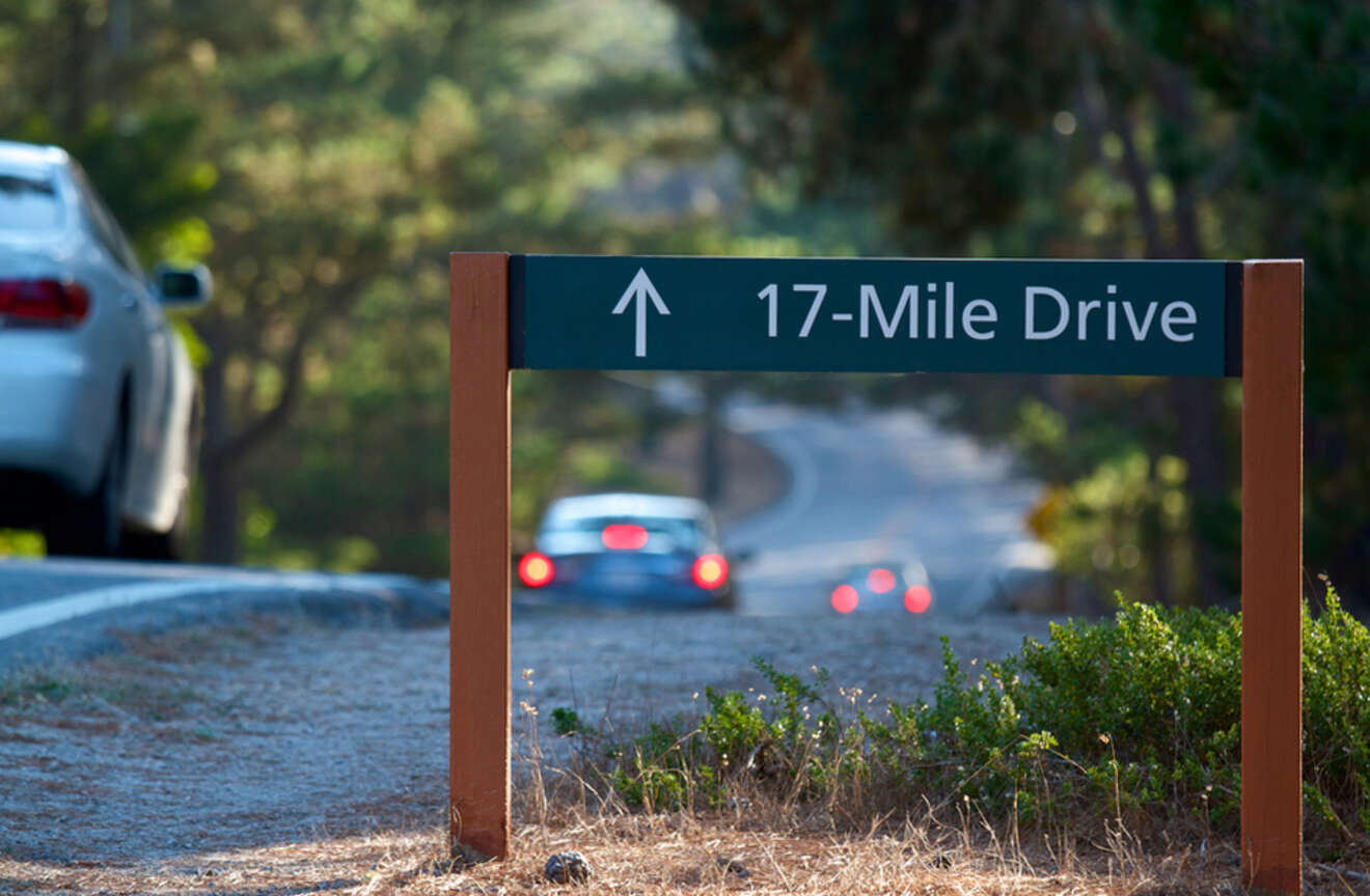Cars driving on the 17-mile drive