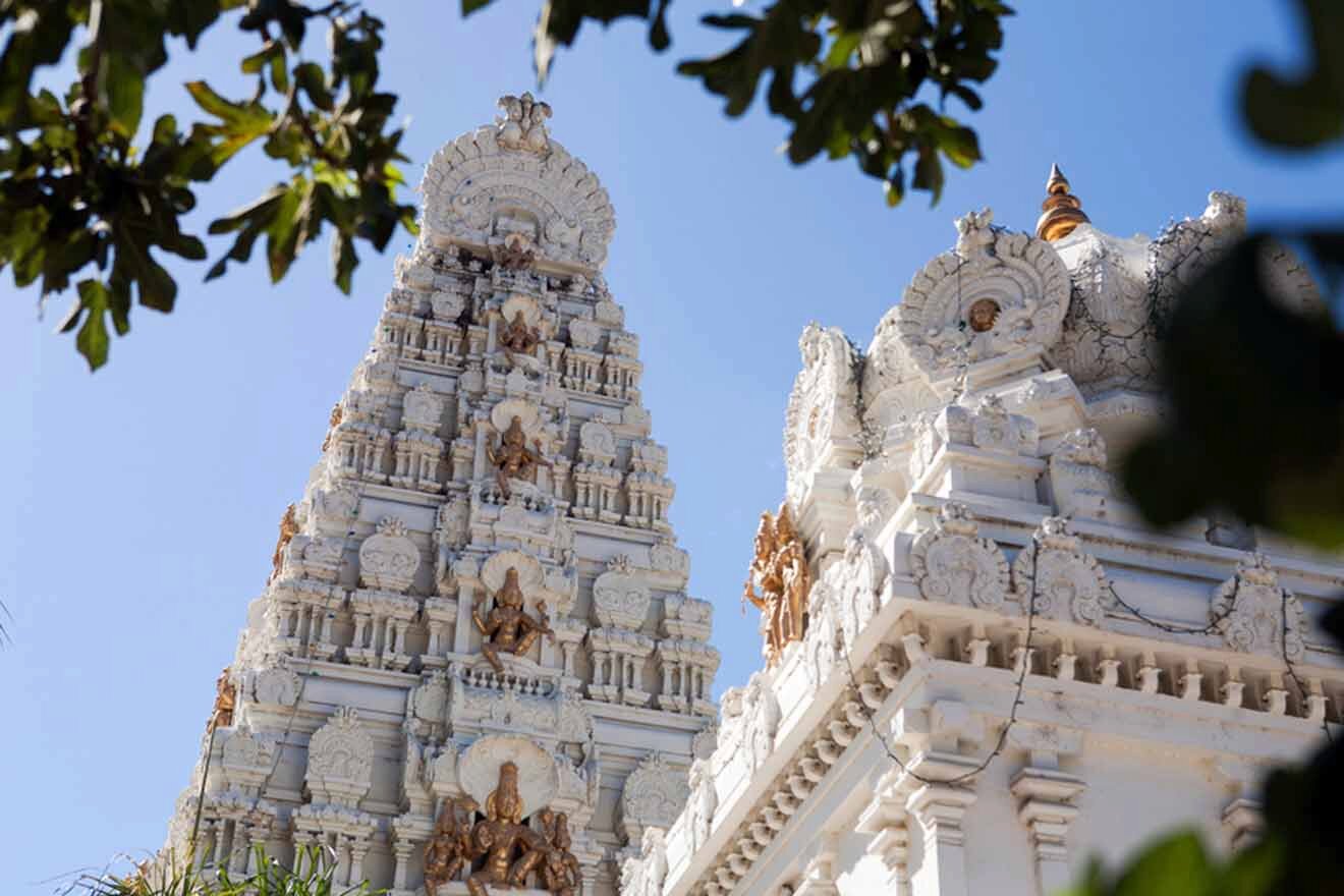 closeup of a hindu temple