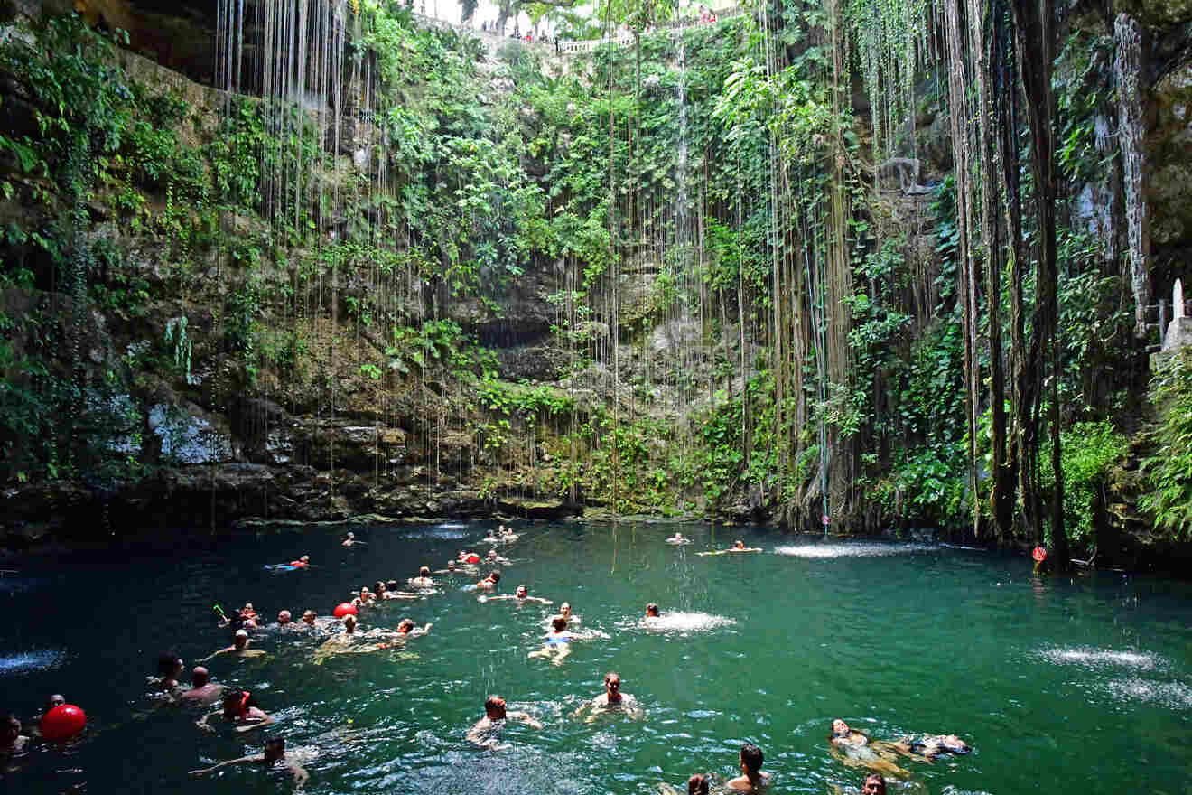 Cenote Ik Kil in Mexico is a great place to cool off after a morning at  Chichen Itza 