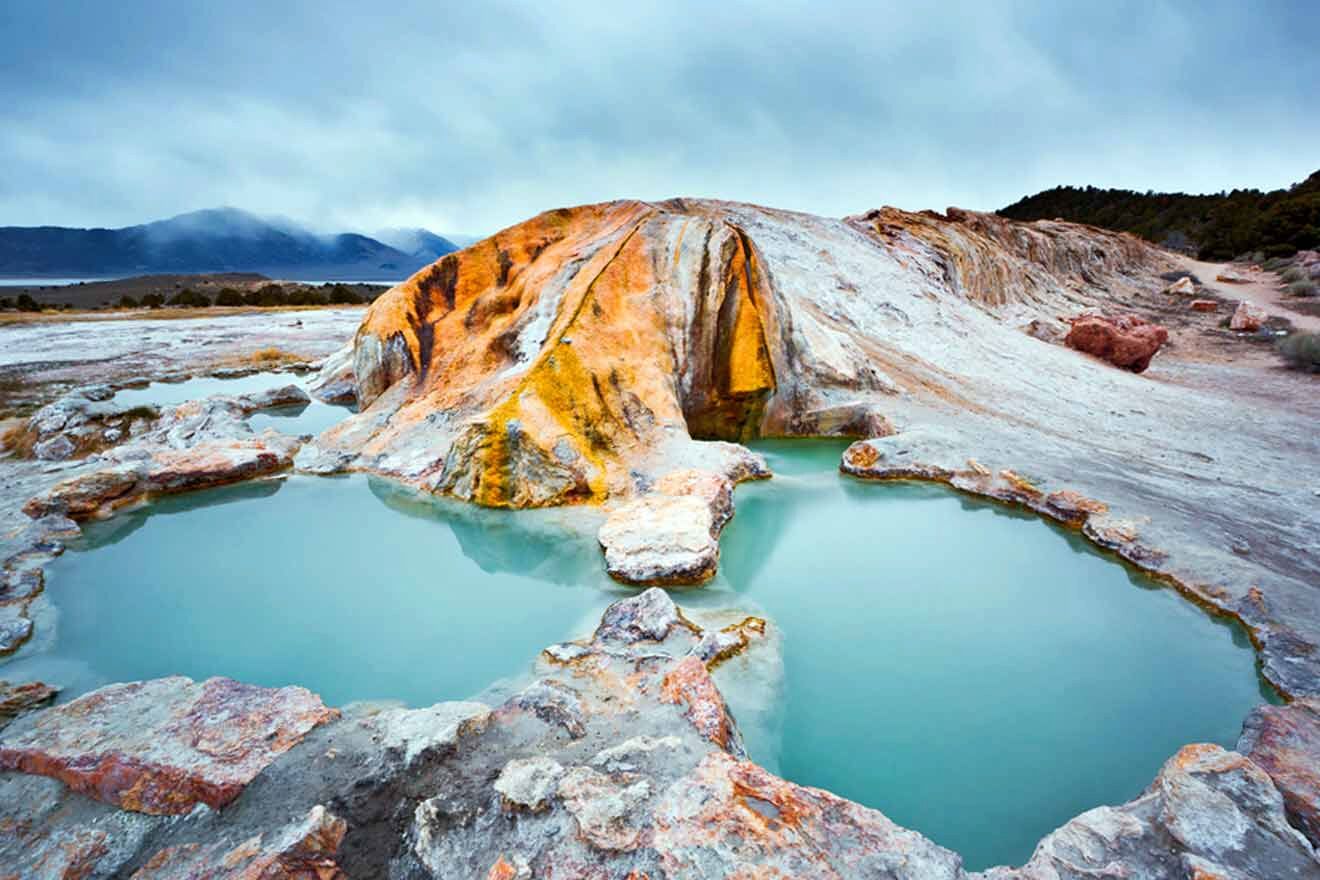 hot springs surrounded by mountains