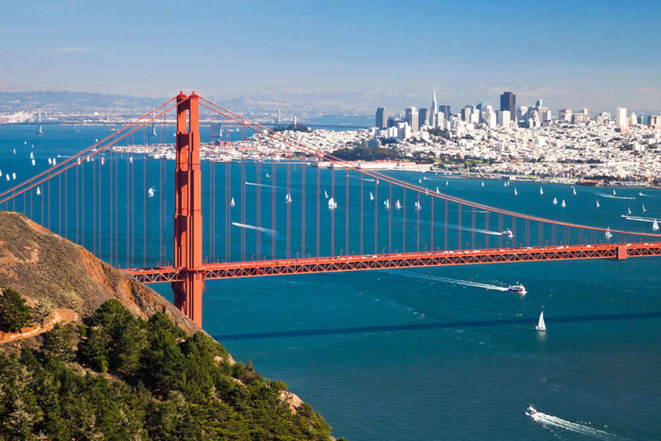 a view of the golden gate bridge in san francisco