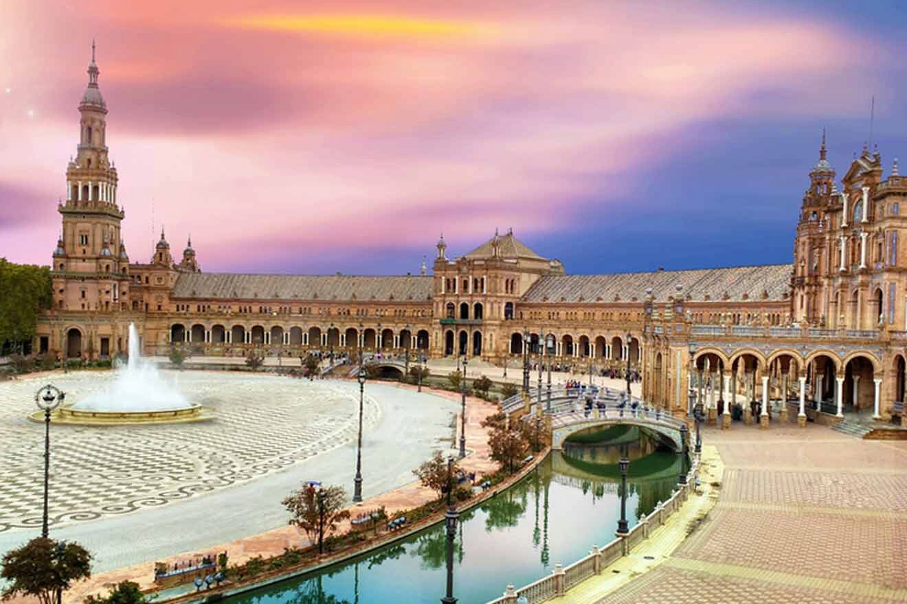 a large building with a fountain in front of it