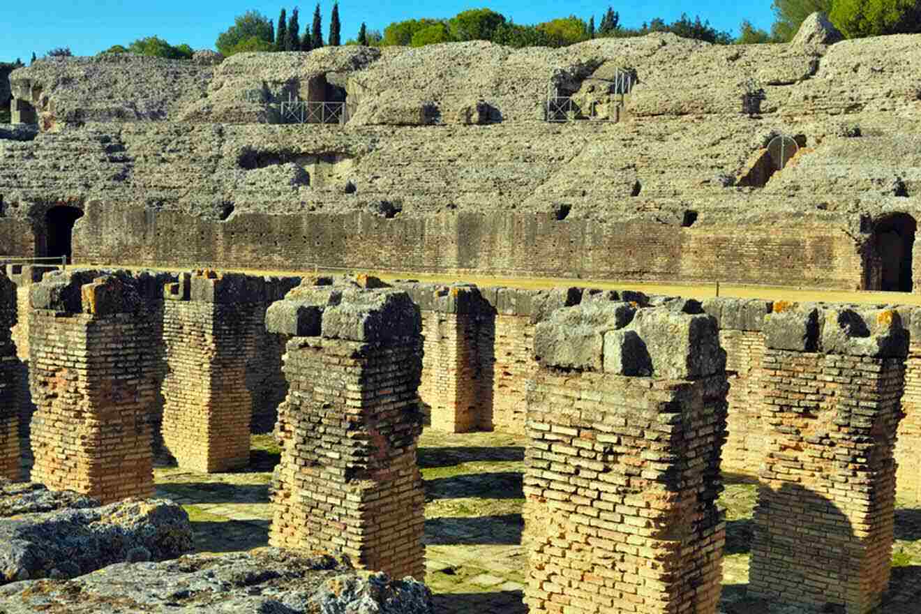 details of the italica roman city