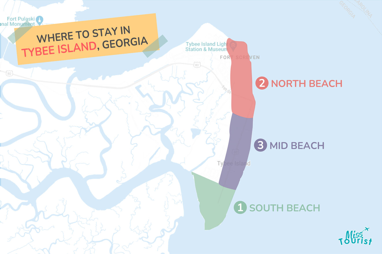 Where to stay in Tybee Island MAP